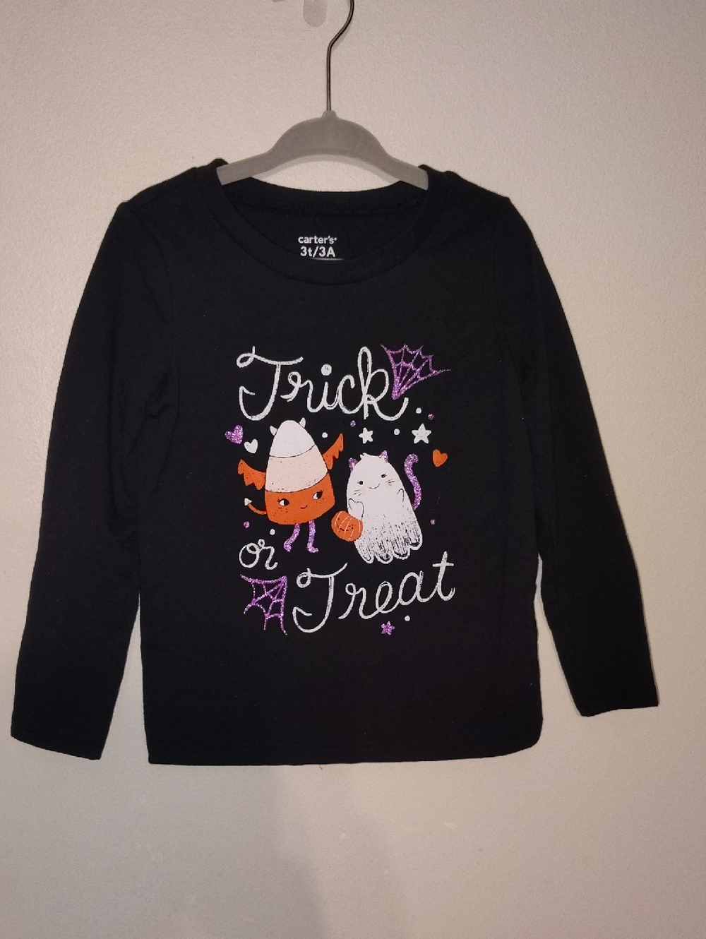 Carter's Black Halloween "Trick or Treat" Graphic Long-Sleeve Tee
